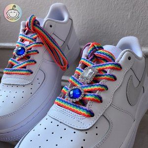 Rainbow Shoelaces for Hi Top Sneakers and Charms